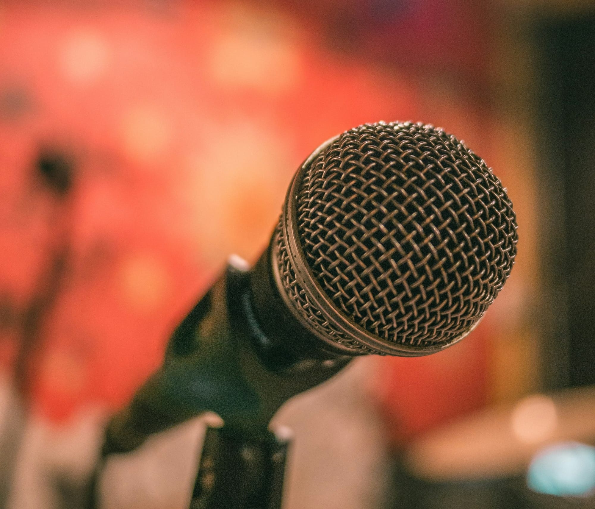 Close-up of a microphone.